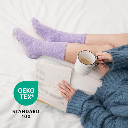 COOLMATE Fuzzy Socks for Women Gift Box – Cozy Soft Cloud Socks for Spa Home, Mother’s Day Gifts for Mom Grandma