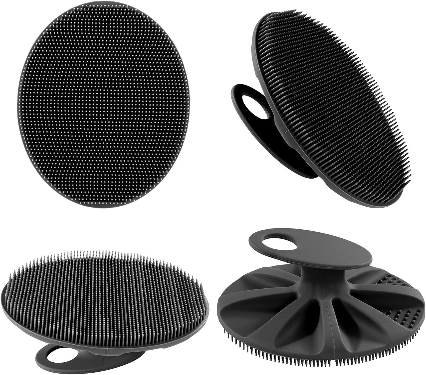 INNERNEED Soft Silicone Body Cleansing Brush Shower Scrubber, Gentle Exfoliating and Massage for All Kinds of Skin (Dark Green)