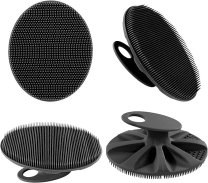 INNERNEED Soft Silicone Body Cleansing Brush Shower Scrubber, Gentle Exfoliating and Massage for All Kinds of Skin (Dark Green)