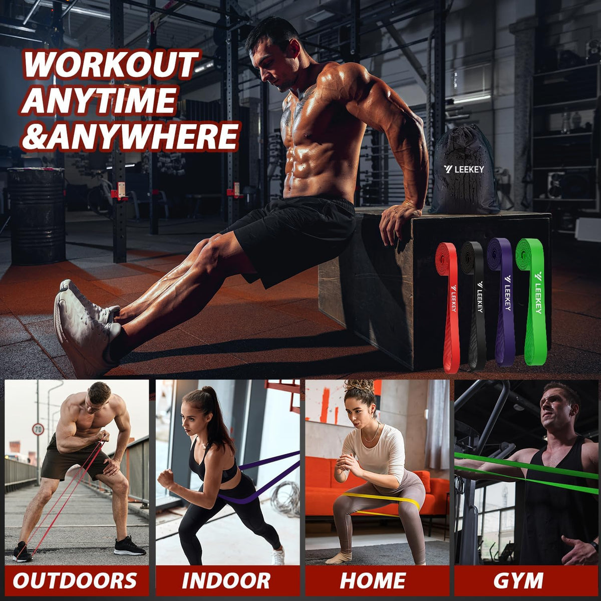 Resistance Bands for Pull Up Assist, Stretch Bands & Exercise Workout Set