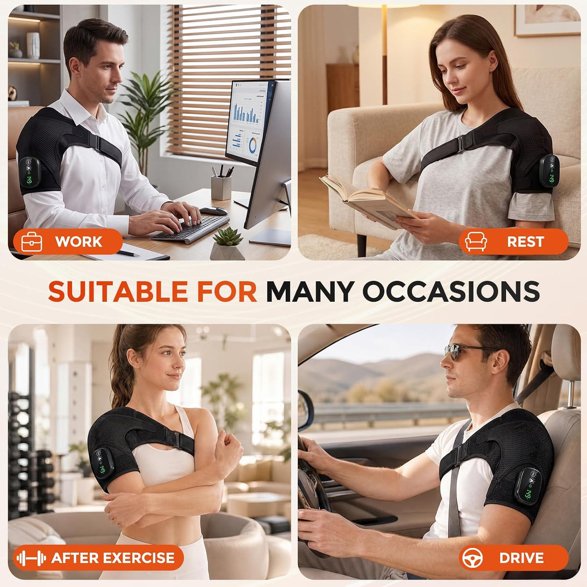 Shoulder Massager Heating Pad for Pain Relief Deep Tissue & Rotator Cuff