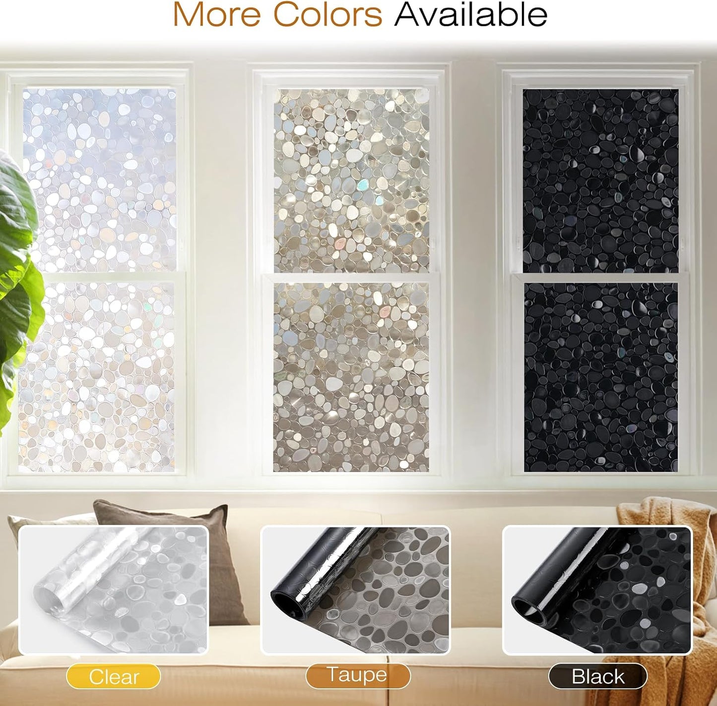 rabbitgoo Blackout Window Film Room Darkening Light Blocking 17.5" x 78.7" | Removable Static Cling without Glue, Tint & Privacy Film for Window Inside, Day & Night Sleep for Home Garage Bedroom House