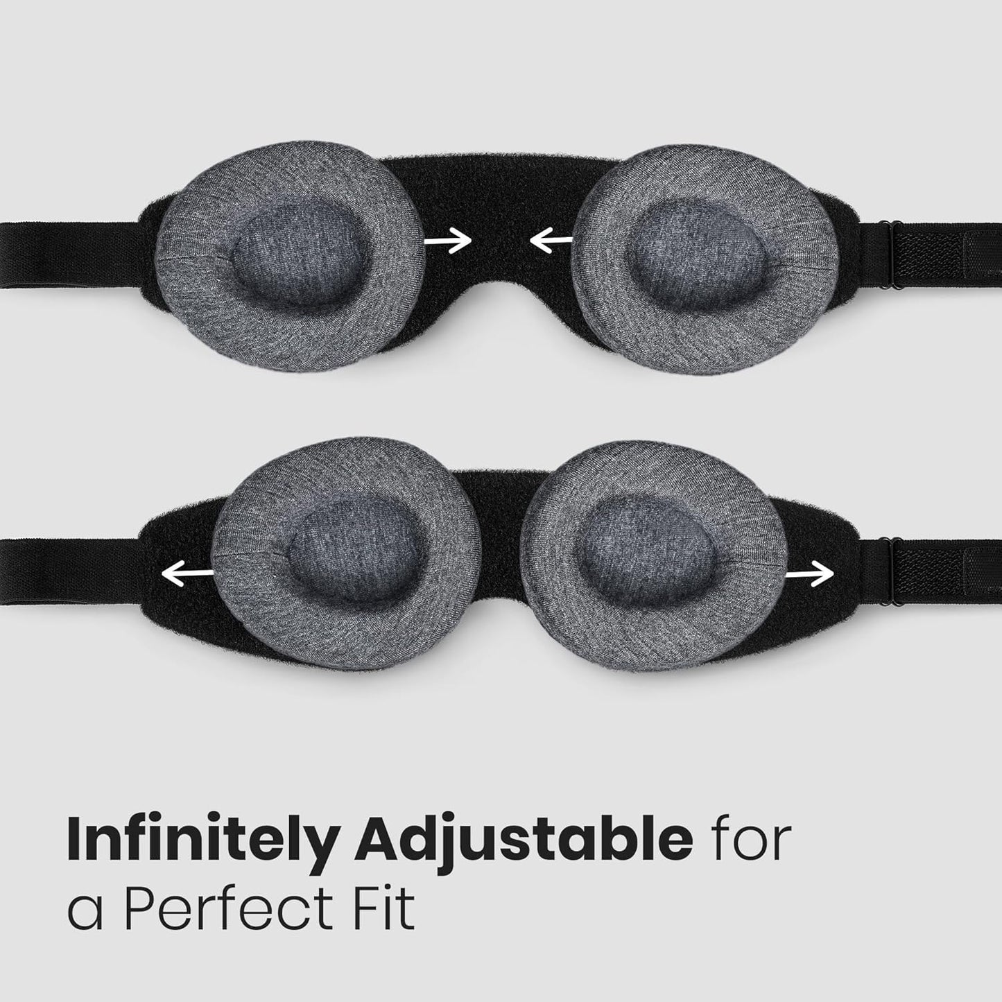 Manta Slim Sleep Mask – Ultra-Light Blackout Eye Mask with Adjustable Eye Cups, Above-the-Ear Elastic Strap, Minimalist Low-Profile Design for Better Rest