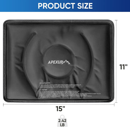 APEXUP Gel Ice Packs for Injuries Reusable, Flexible Double Sided Cold Packs for Injuries, Ice Pack for Knee, Shoulder, Back, Hip, Leg, Arm (Blue, 11.5"x7.5", 1PK)