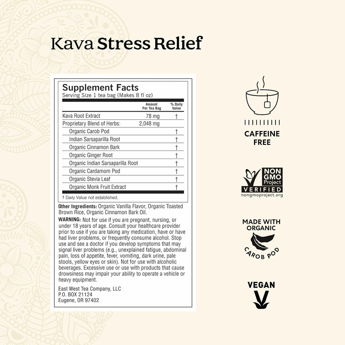 Yogi Kava Stress Relief Organic Tea, 16 Tea Bags (4 Pack)