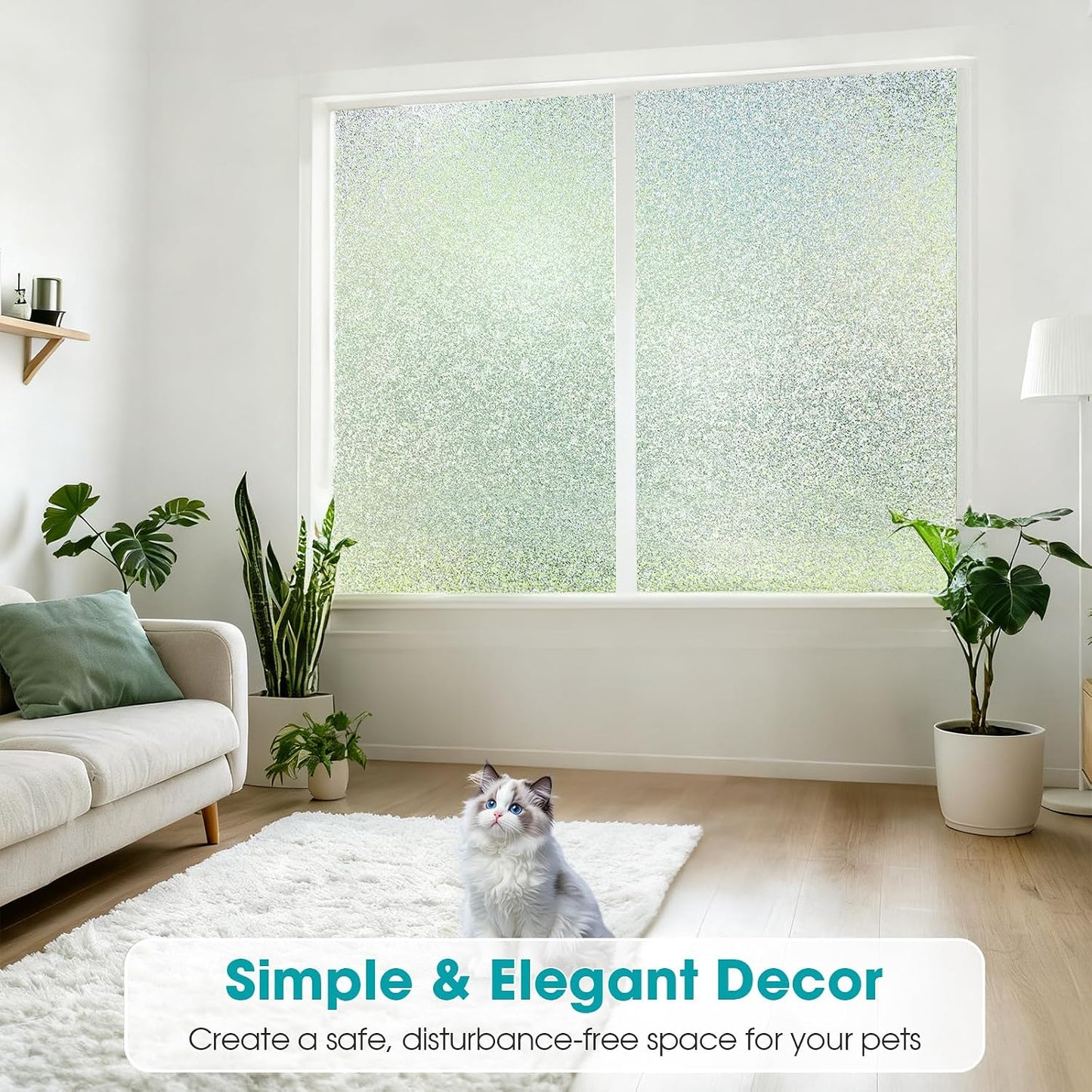 Coavas Blackout Window Film, 100% Light Blocking Privacy Window Film, No Glue Static Cling, Heat & UV Blocking, Removable Room Darkening Window Cover, Renter Friendly for Bedroom, 17.5x78.7Inch,Black