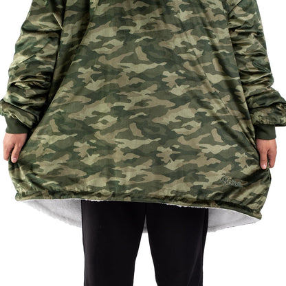 Bare Home Wearable Blanket Hoodie - Soft Plush Sherpa - Warm and Cozy - Oversized Wearable Blanket