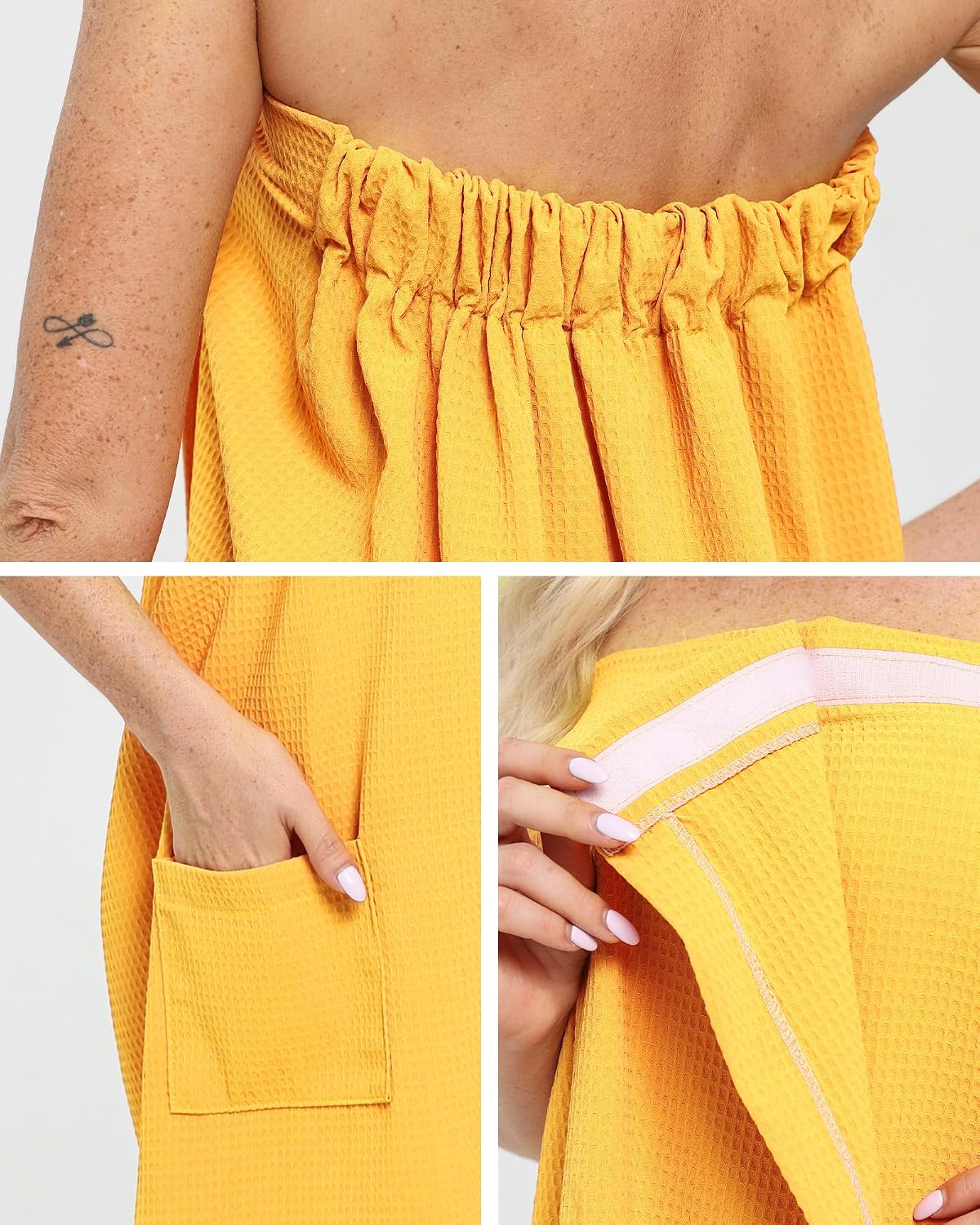 Xeoxarel Lightweight Waffle Bath Towel Wraps for Women after Shower