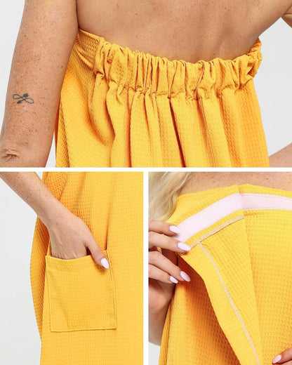 Xeoxarel Lightweight Waffle Bath Towel Wraps for Women after Shower