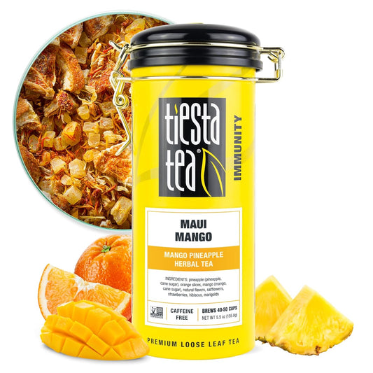 Tiesta Tea Maui Mango, Loose Leaf, Mango Pineapple Herbal Tea, 5.5oz