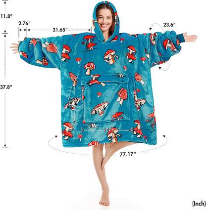 Narecte Cozy Oversized Blanket Hoodie Wearable Blanket Adults Soft Hooded Blanket Hoodie Birthday Gifts for Women Christmas - Colors B