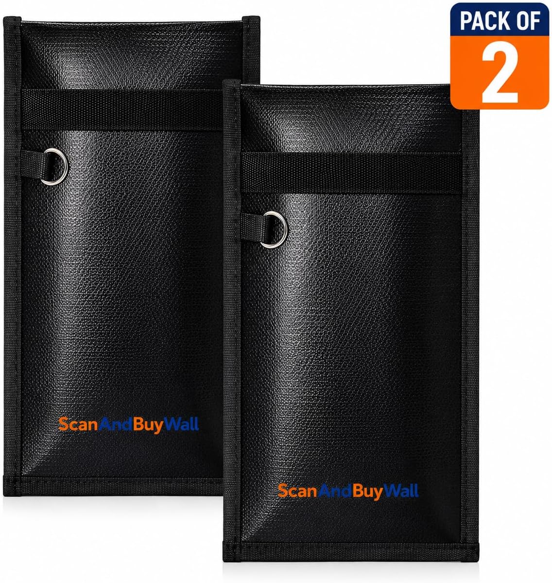 Faraday Bag for Phones (2 Pack) – Signal Blocking Pouch - Blocks Cell WiFi Bluetooth GPS RFID & NFC - Privacy Protection Faraday Phone Bag for Phones Credit Cards Passports & Key Fobs – 7.9" x 4.7"