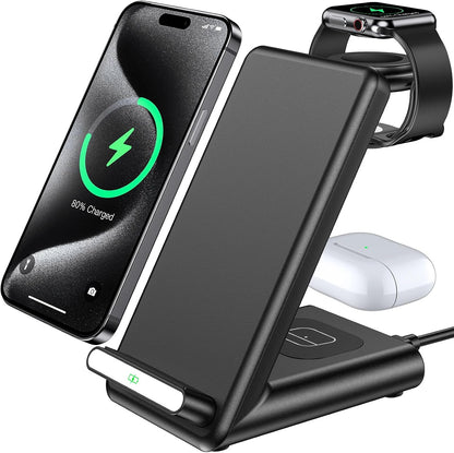 Wireless Charging Station,3 in 1 Charging Stand for Apple Multiple Devices