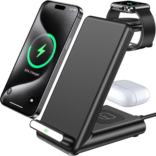 Wireless Charging Station,3 in 1 Charging Stand for Apple Multiple Devices