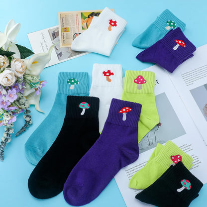 Eurzom 10 Pairs Socks Womens Crew Elastic Ankle Length Cotton Socks Aesthetic Cute Lightweight Low Cut Gifts for Women - Colors B