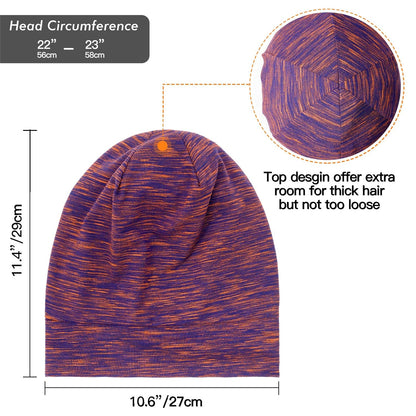 Silk Satin Lined Bonnet Sleep Cap - Adjustable Stay on All Night Hair Wrap Cover Slouchy Beanie for Curly Protection Women and Men Solid Black