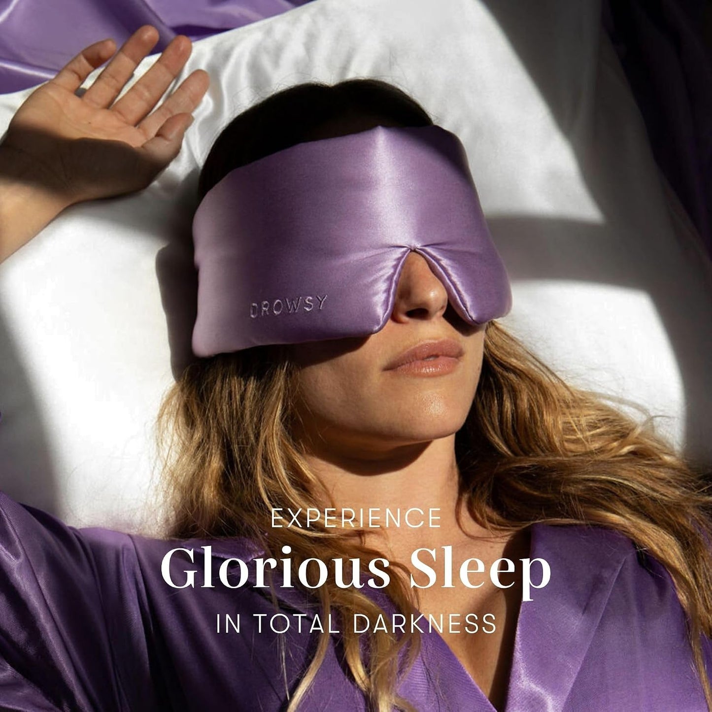 DROWSY Silk Sleep Mask - Face-Hugging, Padded Cocoon for Luxury Sleep in Total Darkness - 100% Pure Mulberry Silk (Black Jade)