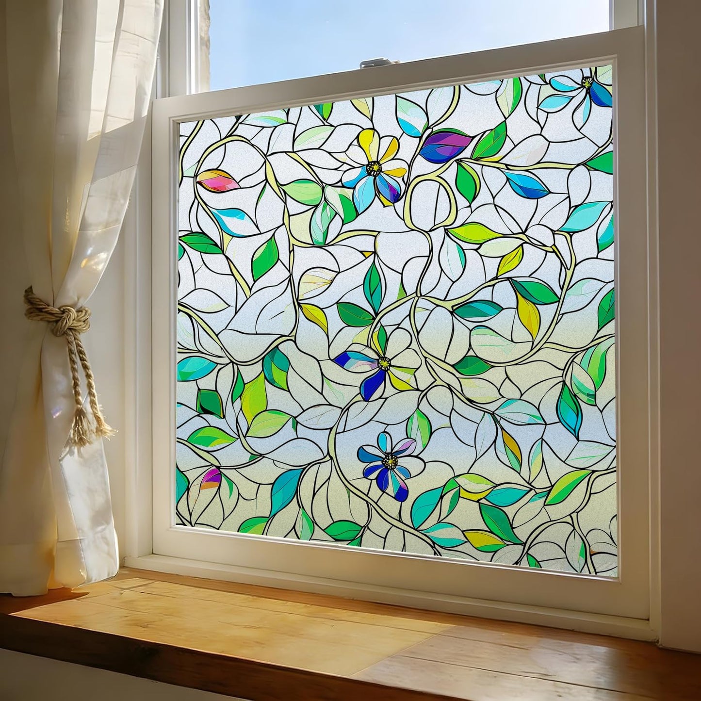 Frosted Glass Window Film, Decorative Sun Heat Blocking,Anti UV Save Energy