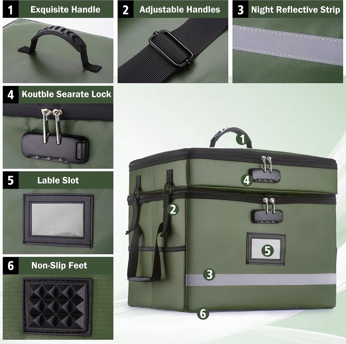 EXLIFBAG Fireproof File Organizer with Lock, 1 Layer