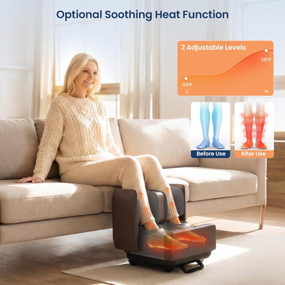 COMFIER 2 in 1 FSA Foot Massager Machine, HSA Shiatsu Foot and Calf Massager with Heat,Kneading,Vibration,Compression Massagers for Feet Health,Ankle & Leg Tired, Plantar Fasclitis,Gift for Men Women