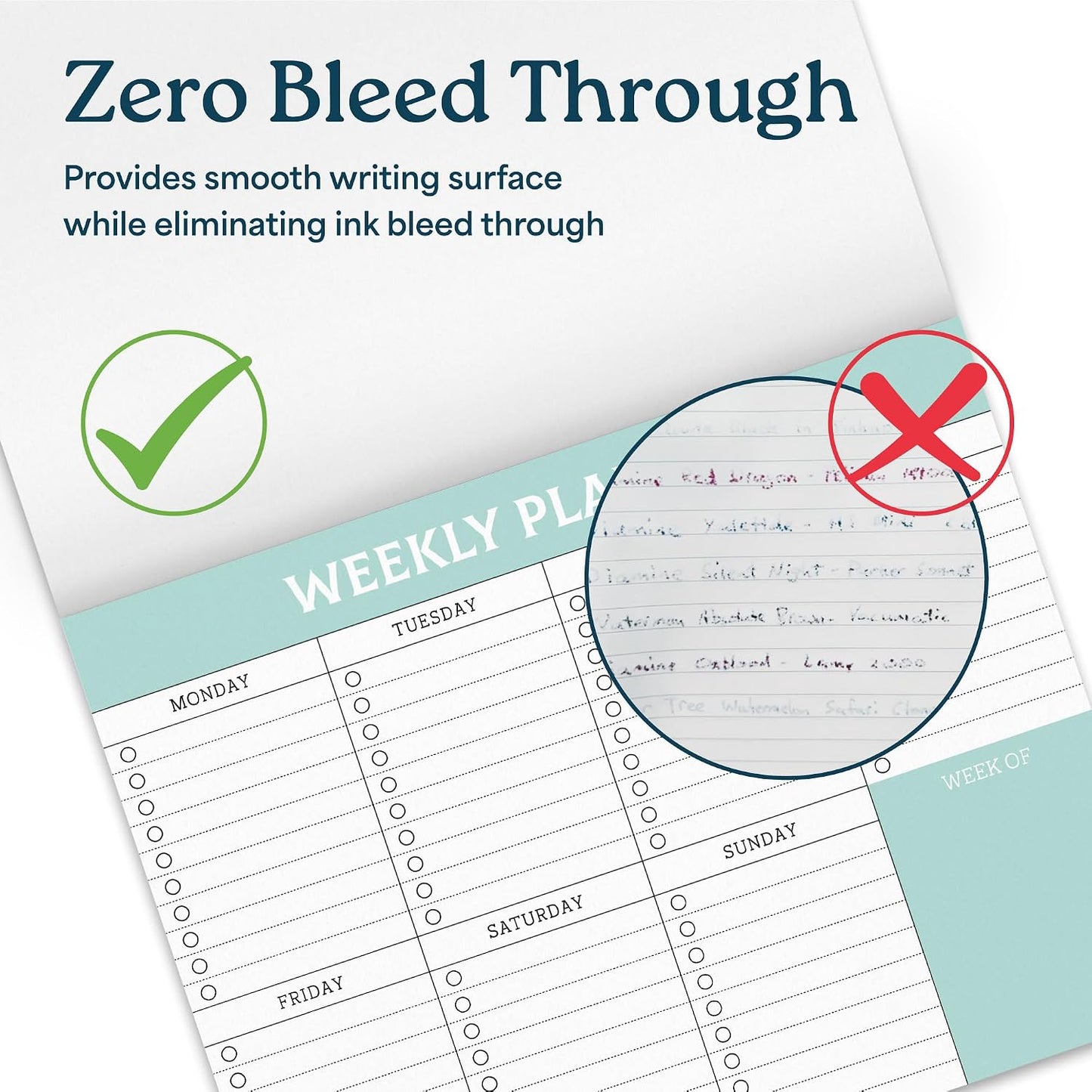 Large Weekly Planning Pad and Matching Notepad, 52 Letter Size Tear-Off Sheets, 8.5” x 11” Undated Weekly Desk Planner Pad, Daily Schedule, Daily To Do List, Notes, Goals For Work and Home