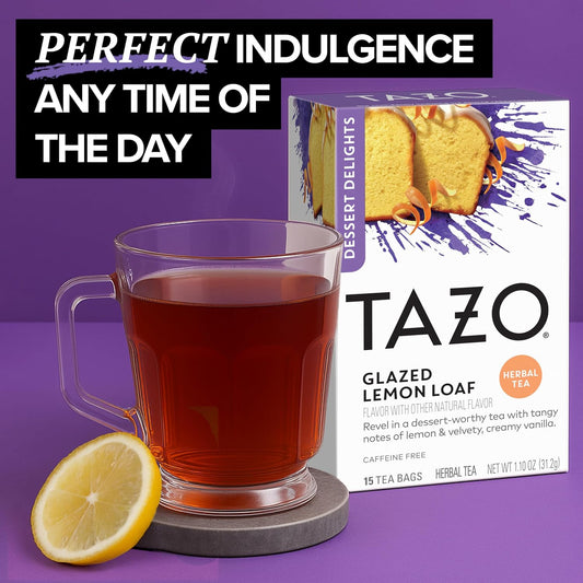 TAZO Glazed Lemon Loaf Herbal Tea Bags, 90 Total Bags (15ct - Pack of 6)