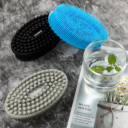 Silicone Body Scrubber Loofah 3 Pack Exfoliating Soft Loofah Shower Brush