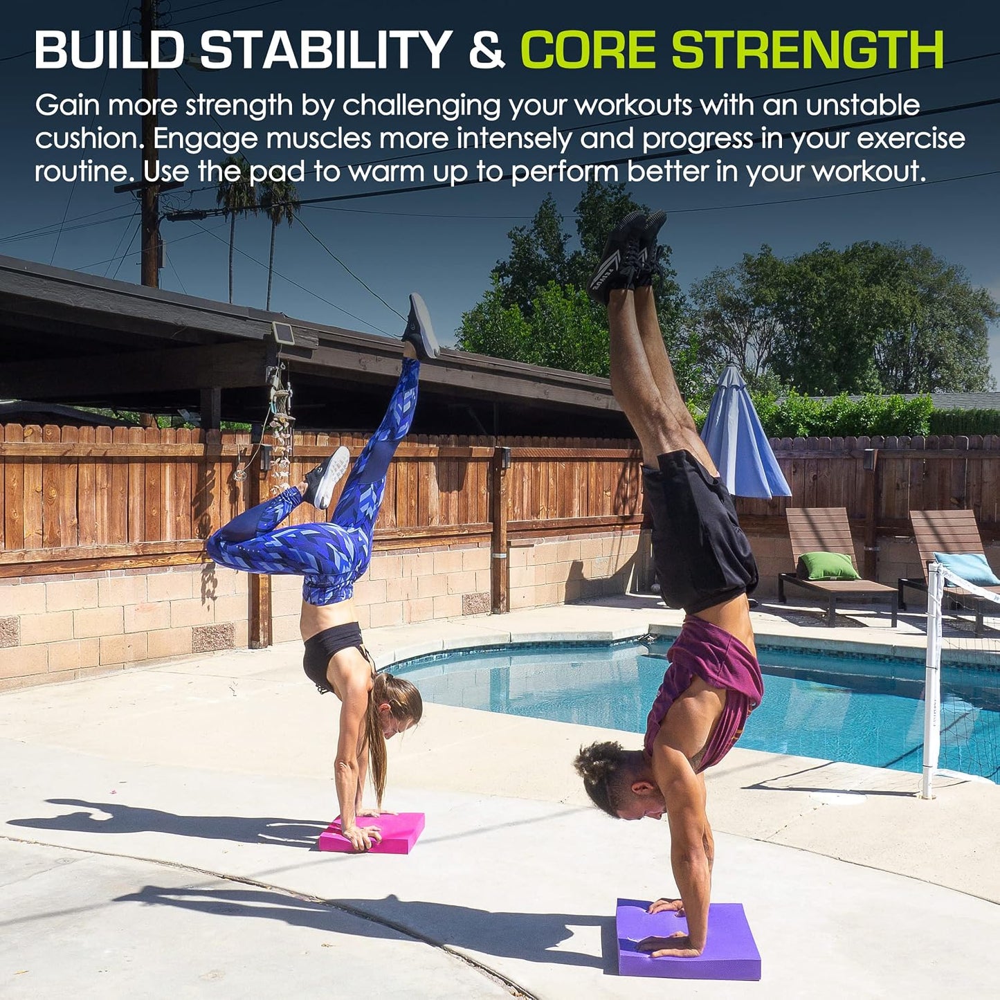 ProsourceFit Exercise Balance Pad, Non-Slip Cushioned Foam Mat & Knee Pad for Fitness and Stability Training, Yoga, Physical Therapy