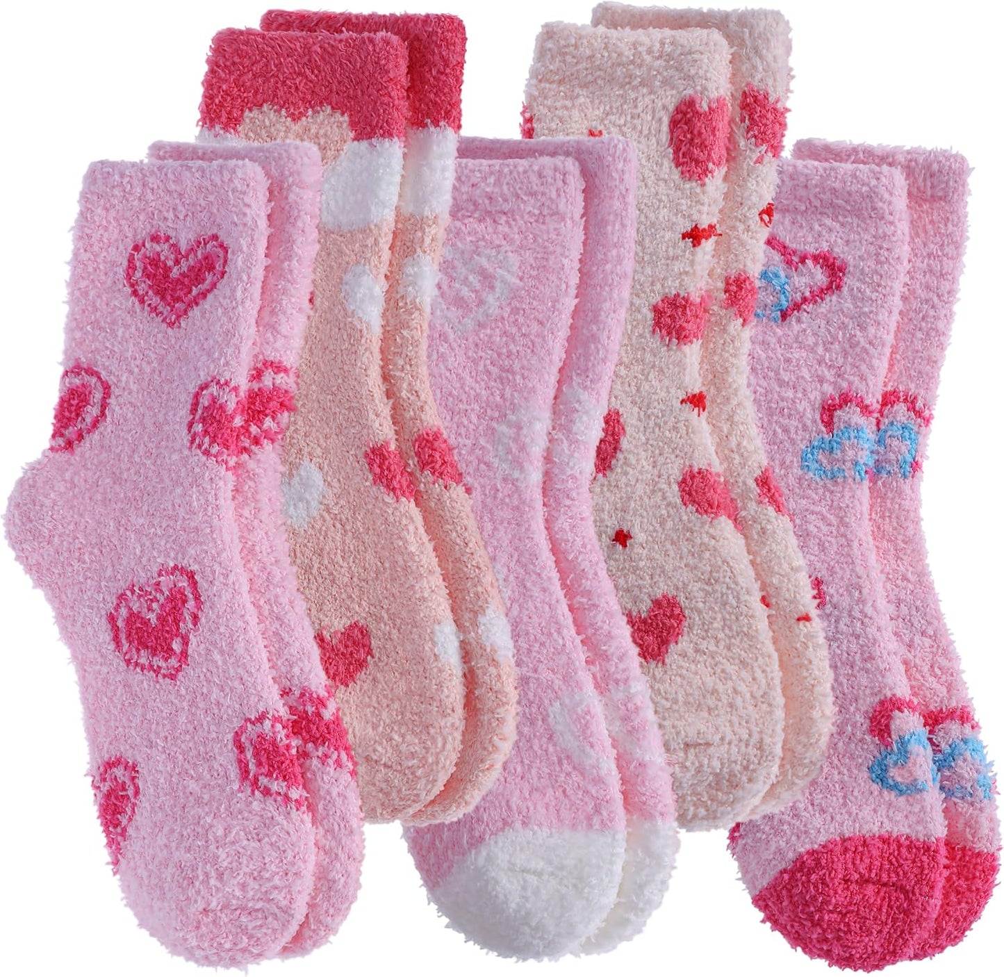 SDBING Fuzzy Socks for Women Soft Fluffy Home Sleeping Socks Cozy Warm Slipper Socks 6 or 5 Pairs