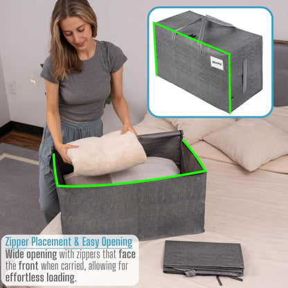 VENO Clear Extra Large Moving Bags & Storage Totes, Heavy Duty Organizer with Reinforced Handles & Strong Zippers for Clothes, College Dorm Essentials, Moving Supplies