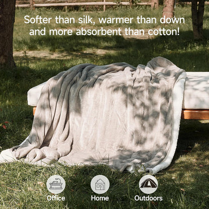 GOTCOZY Heated Throw Blanket, 50''X60'' - Soft Silky Plush Electric Blanket with 4 Heating Levels & 3 Hour Auto Off, ETL Certified, Machine Washable (Grey)