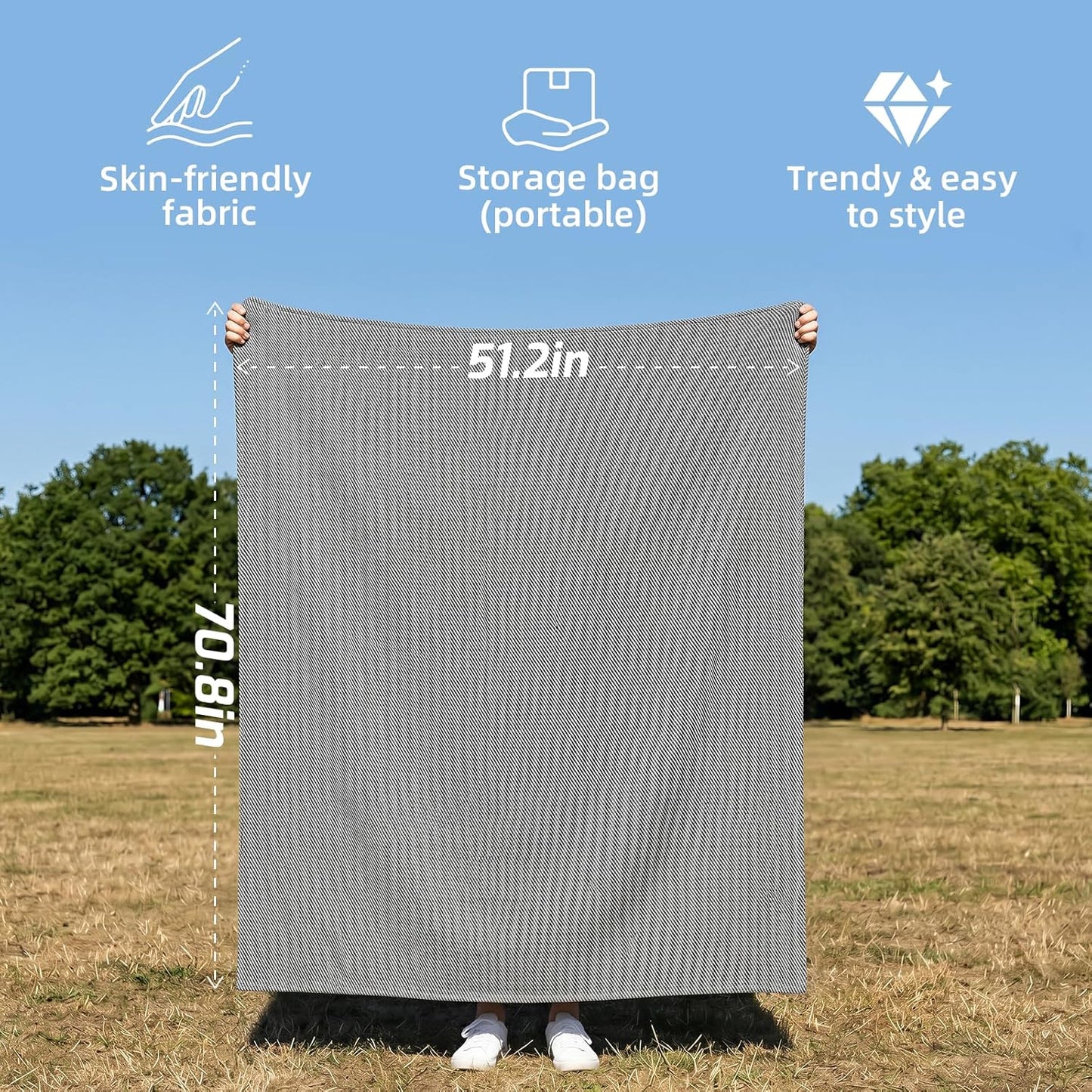 Travel Blanket Airplane - Ultra Soft & Lightweight Knit Design Compact Airplane Blanket,53x72 Inch,Stylish Travel Shawl Wraps for Flights,Office,Home Use,Travel Essentials & Gifts