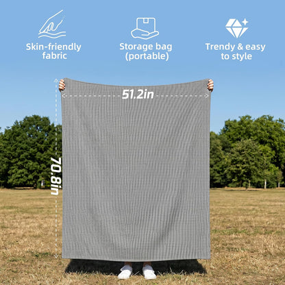 Travel Blanket Airplane - Ultra Soft & Lightweight Knit Design Compact Airplane Blanket,53x72 Inch,Stylish Travel Shawl Wraps for Flights,Office,Home Use,Travel Essentials & Gifts