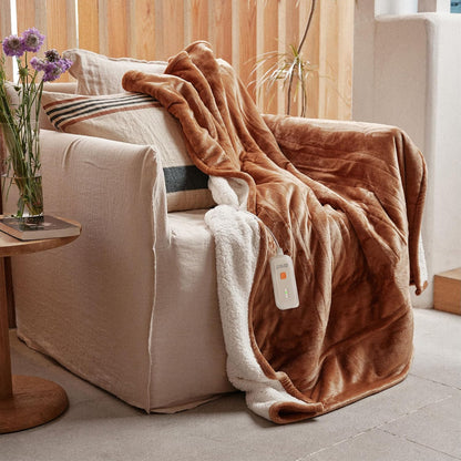 GOTCOZY Heated Throw Blanket, 50''X60'' - Soft Silky Plush Electric Blanket with 4 Heating Levels & 3 Hour Auto Off, ETL Certified, Machine Washable (Grey)