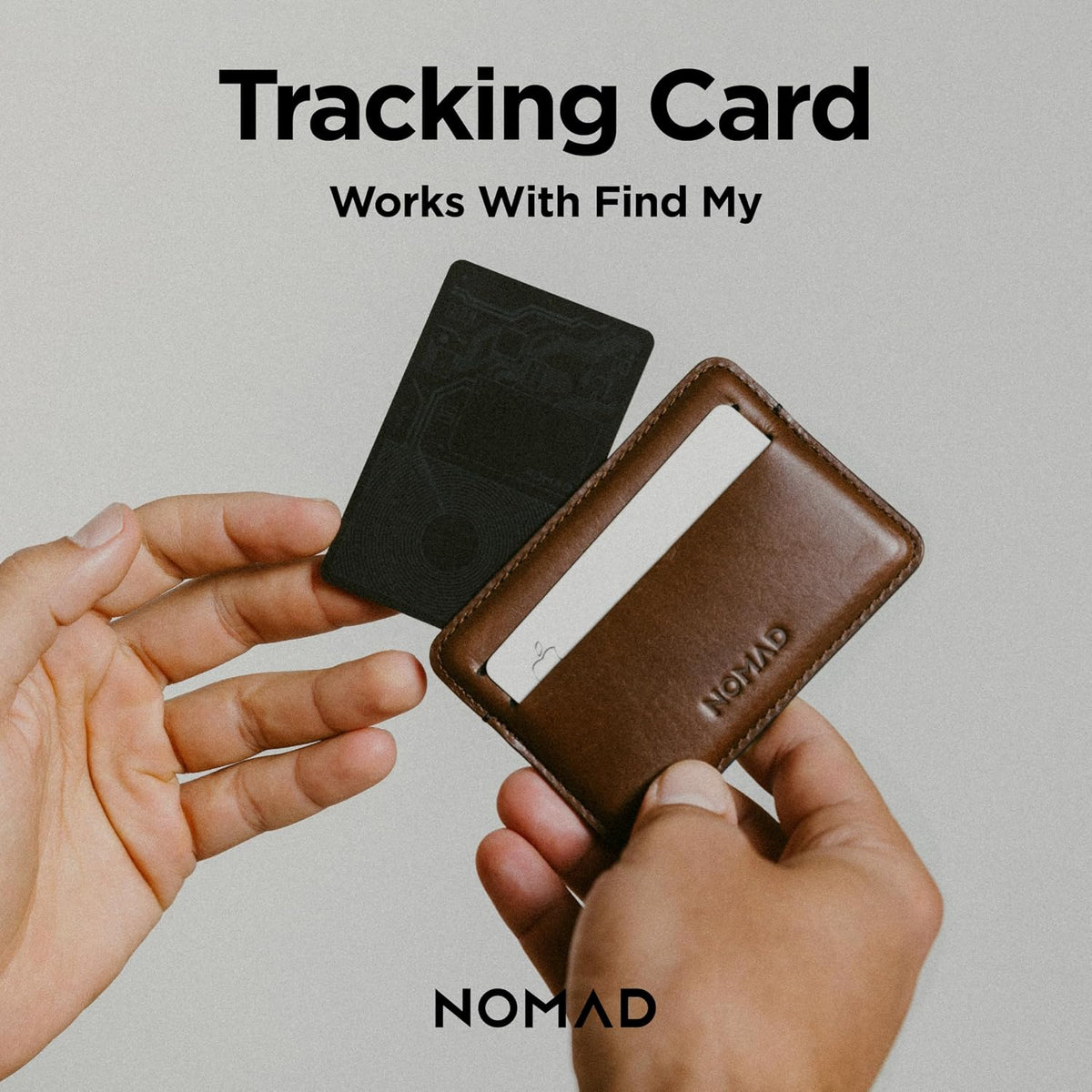 Nomad Tracking Card Carbide, Slim Card Tracker with IPX7 Waterproof and Dust Proof Card Tracker for Wallet & Luggage, 5 Months GPS Tracker Long Battery Life, Rechargeable, Compatible with iOS Only