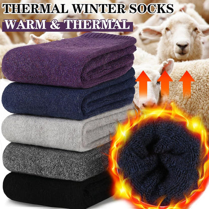 MOGGEI 5 Pairs Womens Merino Wool Socks Hiking Warm Winter Thick Thermal Crew Cozy Cabin Ladies Gift Comfy Boot Work Socks