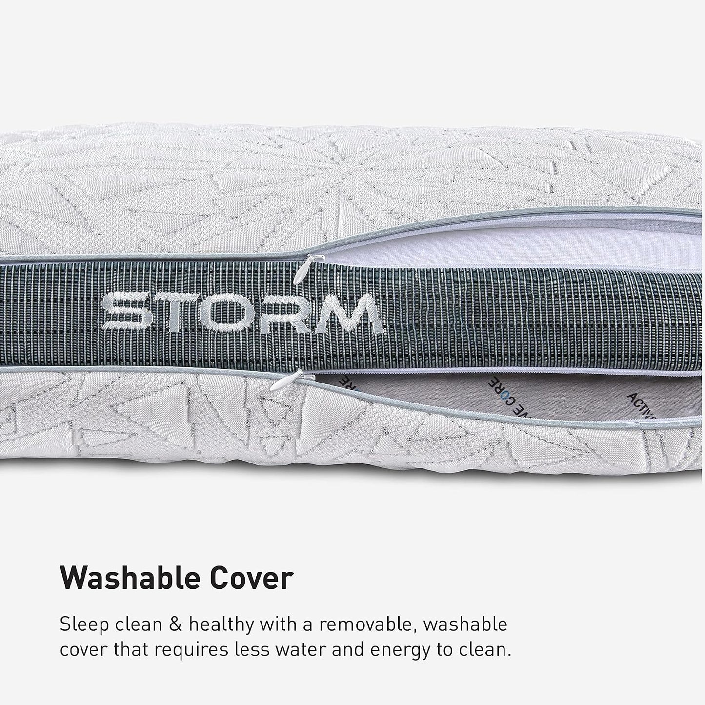 Bedgear Storm Performance Pillow, 1.0 Cooling Pillow for Side Sleepers, Medium Firm Support, Ver-Tex Cooling Cover, Air-X Mesh, Washable
