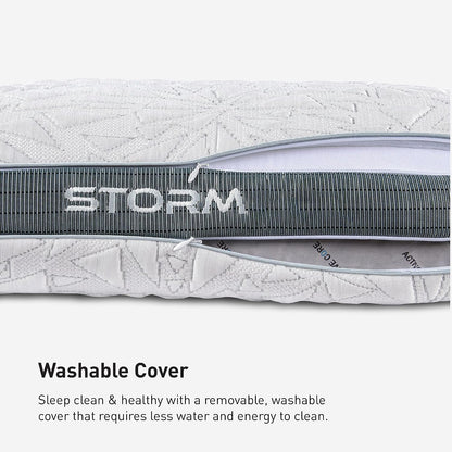 Bedgear Storm Performance Pillow, 1.0 Cooling Pillow for Side Sleepers, Medium Firm Support, Ver-Tex Cooling Cover, Air-X Mesh, Washable