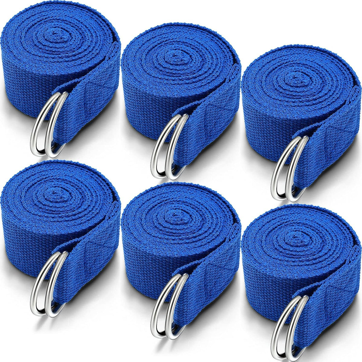 6 Pcs Yoga Straps for Stretching 8 Ft, Safe D Ring Buckle