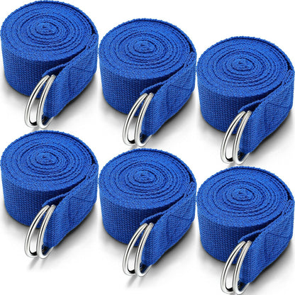 6 Pcs Yoga Straps for Stretching 8 Ft, Safe D Ring Buckle