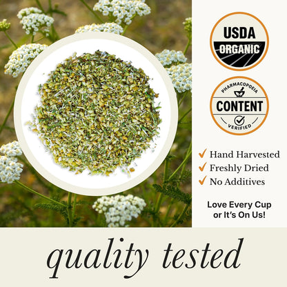 Wild Bliss Organic Wild Yarrow Flower Herbal Tea, 25 Tea Bags