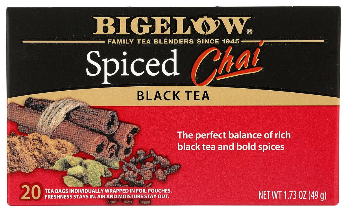 Bigelow, Spiced Chai Tea (Caffeinated), 20 Count