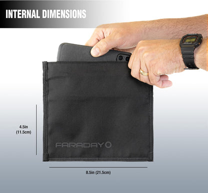 Faraday Defense Faraday Bag Jacket Pro for Phones | Magnetic Closure, Shielding - Law Enforcement & Military, Travel & Data Security, Privacy, Anti-Tracking Anti-Hacking Black (Phone Vertical)