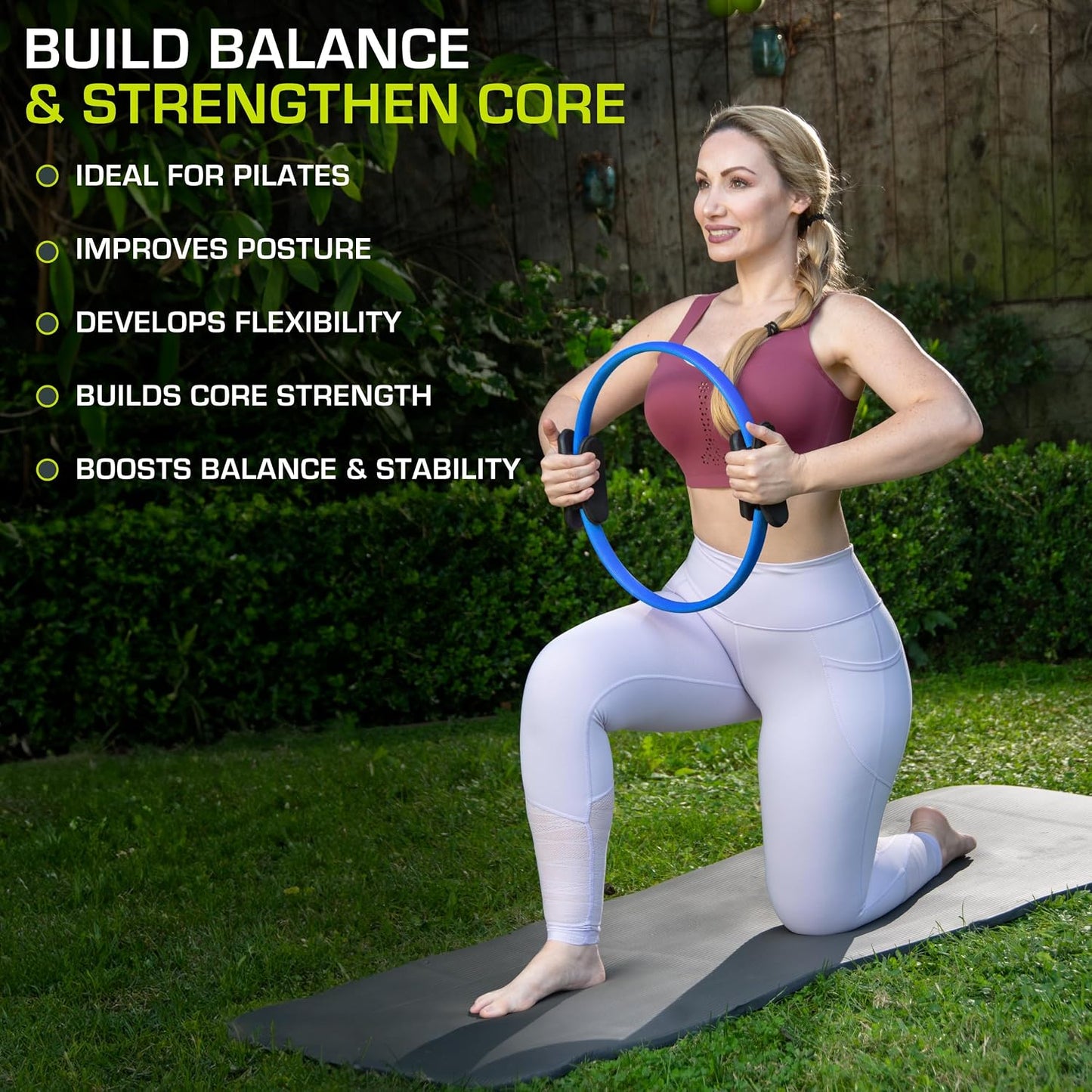 The ProsourceFit Resistance Ring enhances Pilates Workouts with Light Resistance to Help Tone and Strengthen Your Entire core and Body