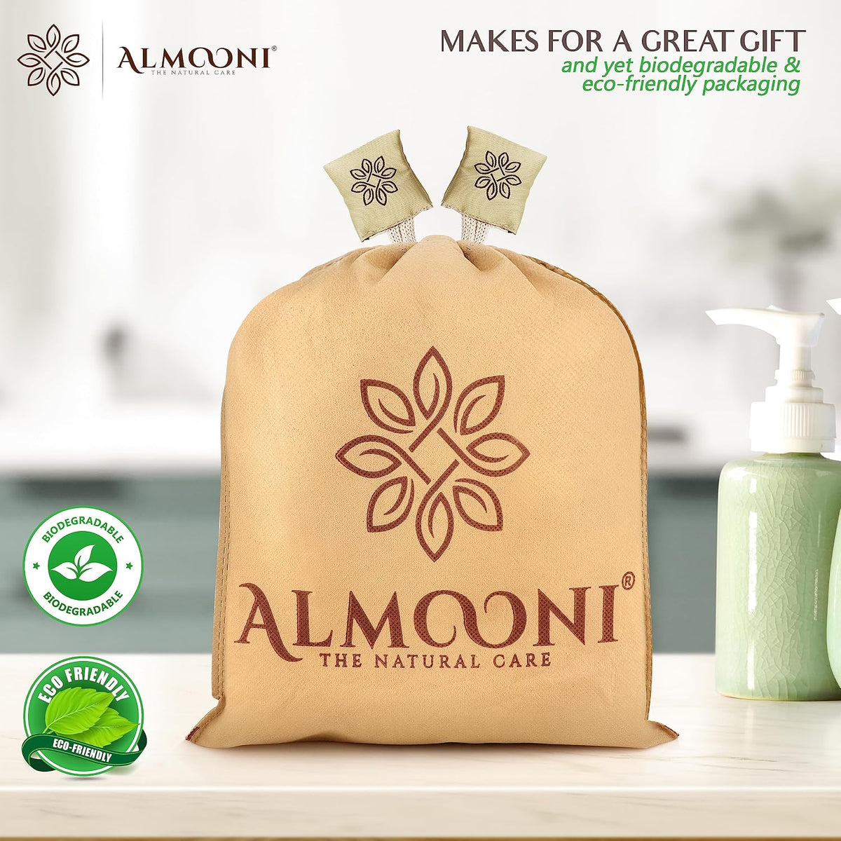 ALMOONI Natural Loofah Body Scrubber, Egyptian Loofah Sponge