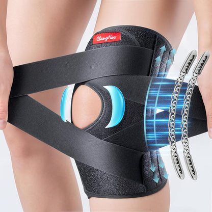 Medical-Grade Knee Brace for Women & Men,[Adjustable V-Straps & Anti-Slip] Knee Support with Side Stabilizers for Knee Pain,Meniscus Tear,ACL,MCL,Arthritis, Patella Stability for Injuries Recovery - M