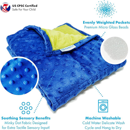 Harkla Weighted Lap Pad for Kids, Deep Blue, 5lb