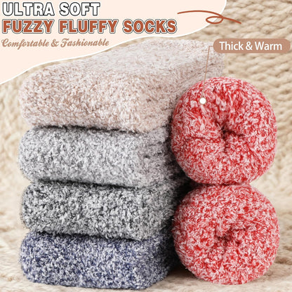 EBMORE Womens Fuzzy Socks Slipper Fluffy Cozy Comfy Cabin Plush Warm Winter Sleep Home Soft Socks
