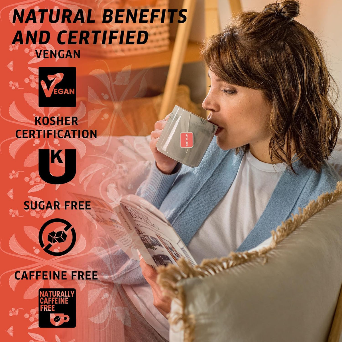 Saint Gottard Mate Herbal Tea – Vitalitea Blend with Moringa, Guarana & Allspice – Natural Energy & Focus Support Tea – Organic Premium Botanical Infusion – 40 Tea Bags