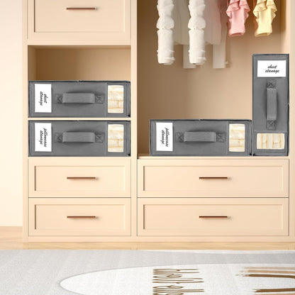 2-Pack Bed Sheet Organizers and Storage, Oxford Grey